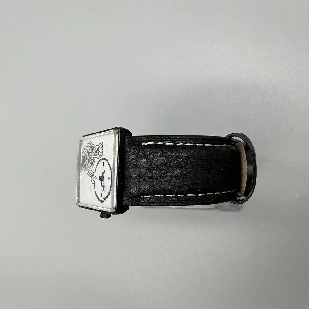 Vintage Fido Dido 7up Drink Tank Mens Watch 27mm Black White Dial New Battery